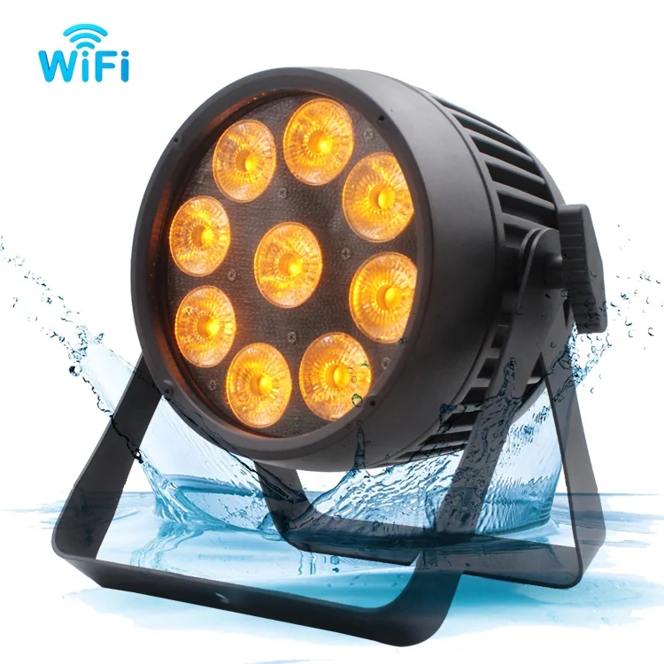 9LEDs wireless battery led par lights 18w 6in1 rgbwauv professional WiFi IR control outdoor stage lights