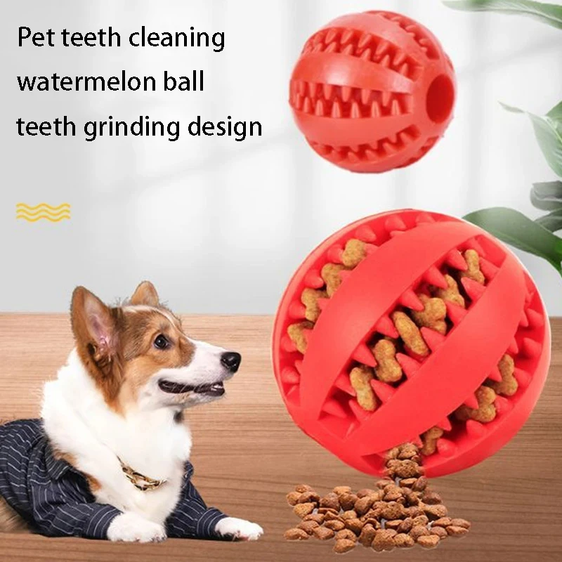 Hot Sale Puzzle Round Rubber Leakage Food Pet Toy Ball Teeth Clean Dog Toys Eco-friendly Dog Chew Toy Ball
