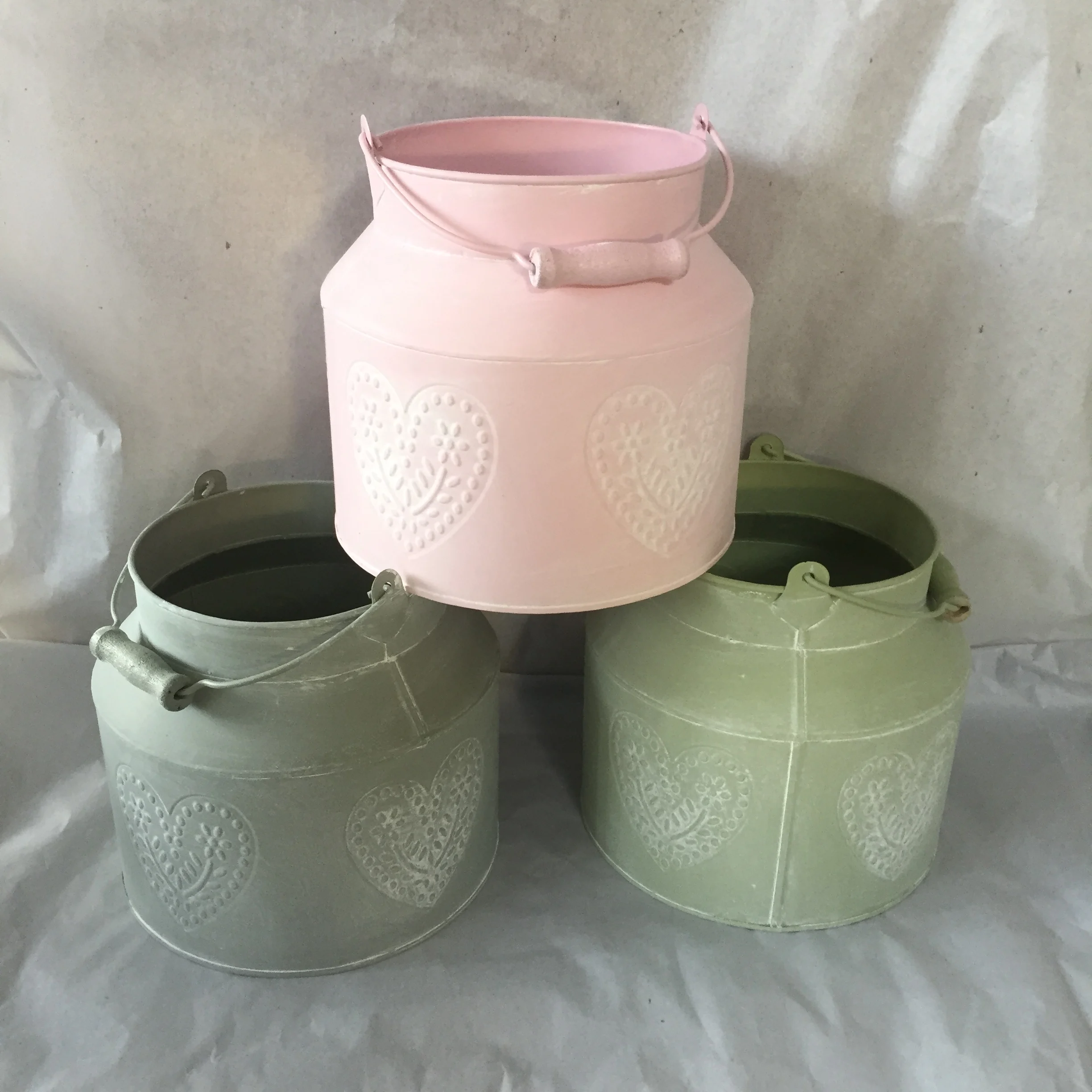 Factory sale Metal Rustic Galvanized Shabby Chic Flower Girl Bucket for wedding accessory wedding bucket pail with handle