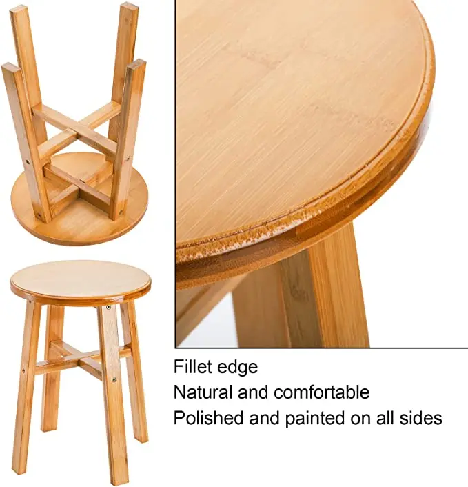 Wood Stool Home Hotel Chair Bamboo Living Room Chairs Bamboo Step Stool