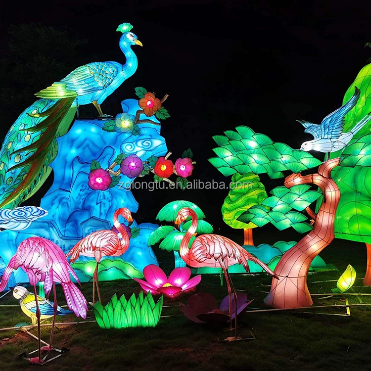 Customize Silk Surface or Fiberglass Light Dinosaur Lantern For Jurassic Park Night Decoration