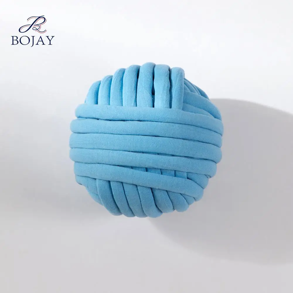 Various colors stock 100% cotton machine washable cotton roving poly fiber filled tube braid hand knitting chunky yarn