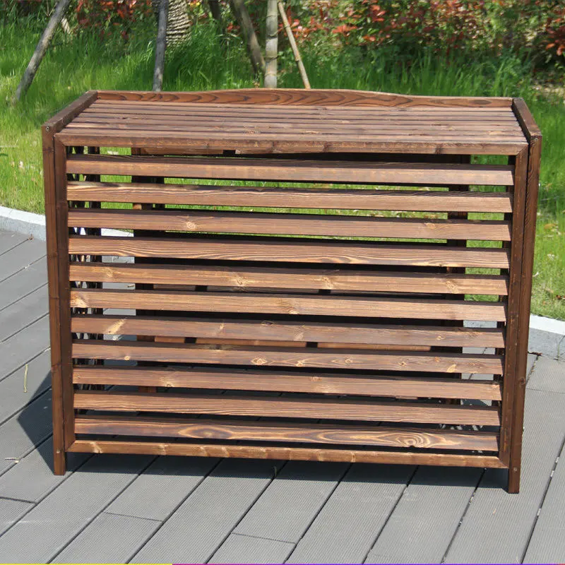Custom Outdoor Wooden Rack Air Conditioner cover Flower Rack Stand flower pot for furniture decoration