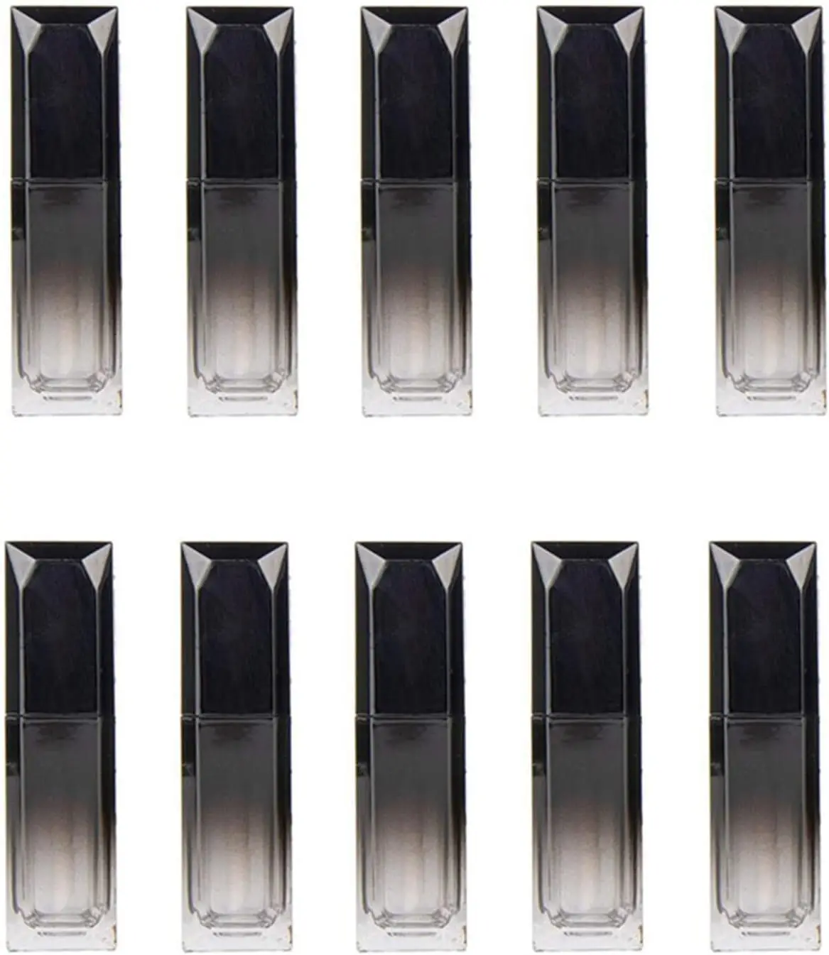 Hot sale 7ml matte black gold silver private square LED lipgloss containers led lip gloss tube with mirror wholesale