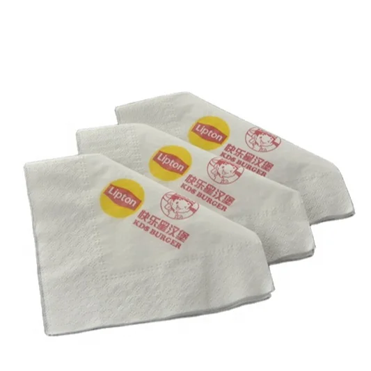 2ply 1/4 складные бумажные салфетки из древесной целлюлозы для ресторана логотип на