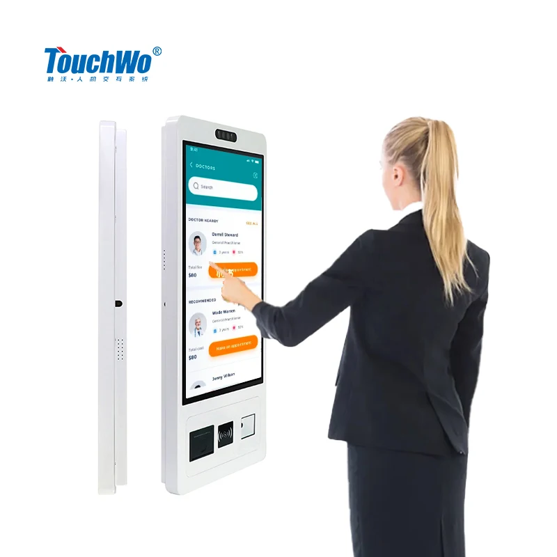 Touchwo smart capacitive touchscreen business self service ordering order payment terminal kiosk machine hotel check in kiosk