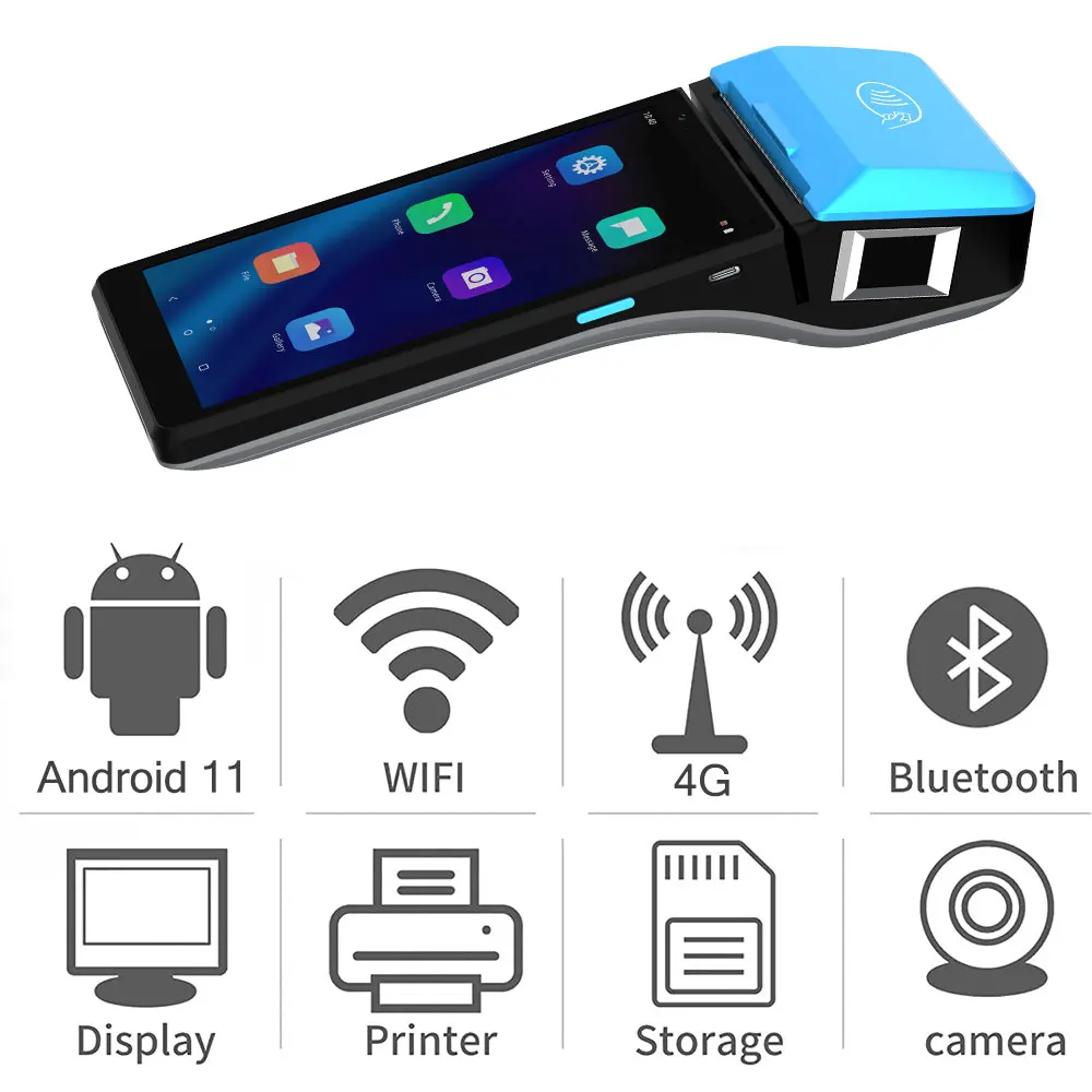2+32GB MSR/ICCR/NFC Contactless Payment Mobile 6.0 inch Android POS Terminal with Printer Z500