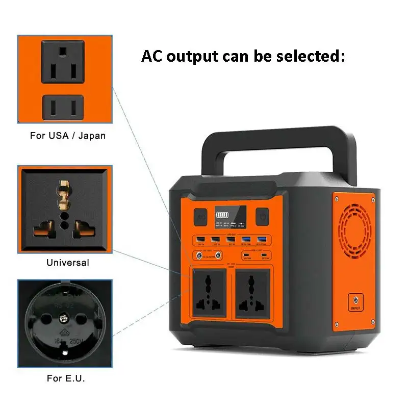 110V 220V Lifepo4 Battery Off Grid Portable Solar Power Generator 300W Portable Power Station