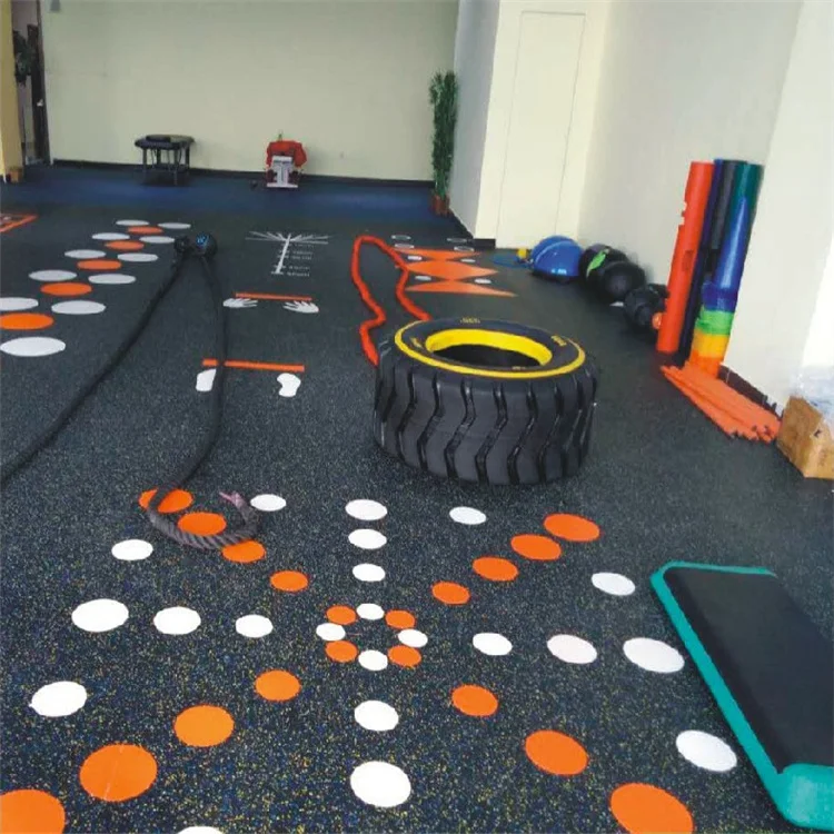 High quality anti slip Eco Friendlyrubber roll matcoin rubber sheet roll6mm rubber gym roll matgym rubber flooring roll