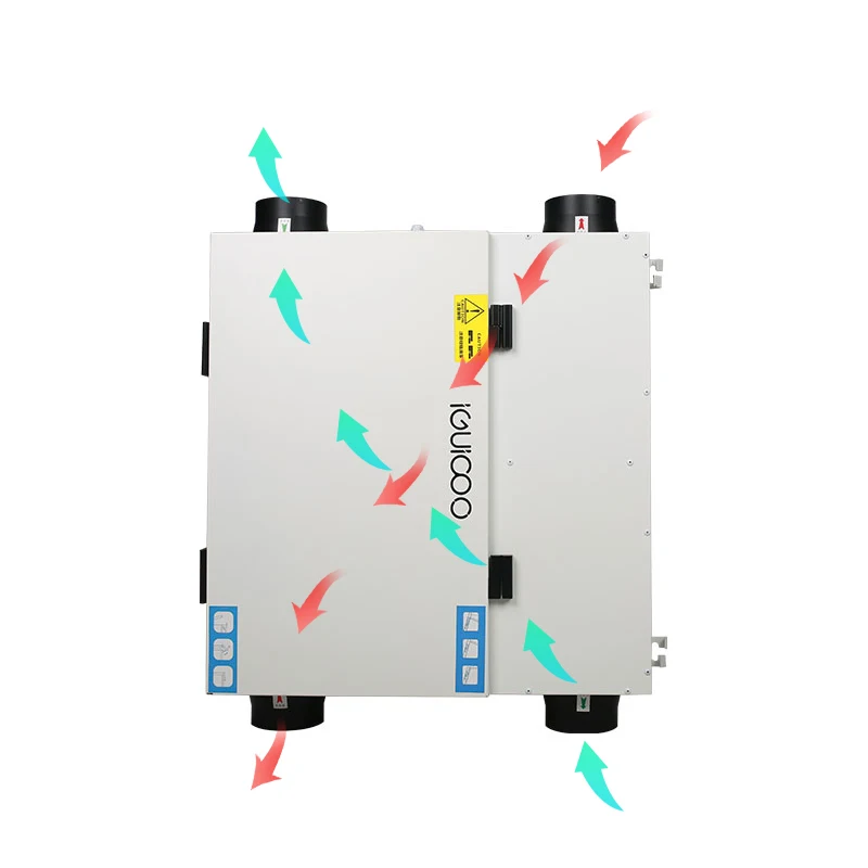 high static pressure BLDC motor ceiling  heat recovery system with intelligent controller Ventilation Heat Recovery System