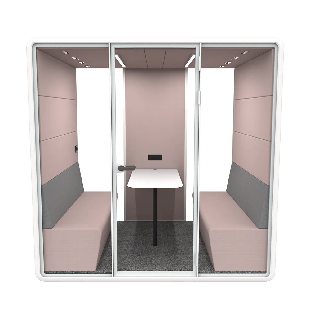 Multi Outdoor Electricity Office Work Pod Meeting Booth With Lamp Desk