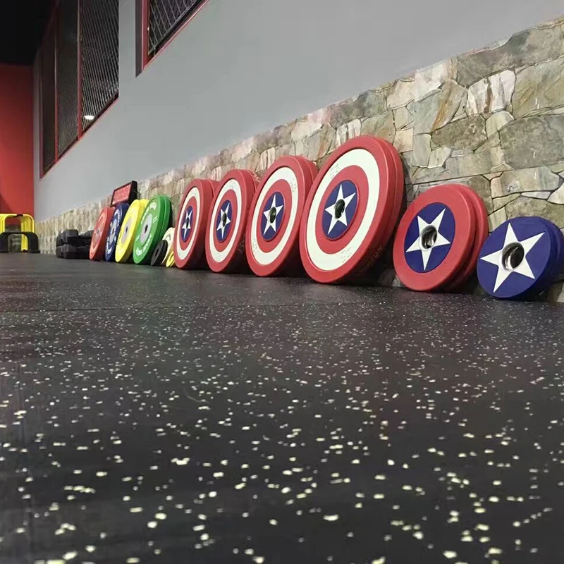 Gym Rubber Flooring Mats Rubber Tiles For Fitness heavy duty 1m x 1m black rubber gym floor mats