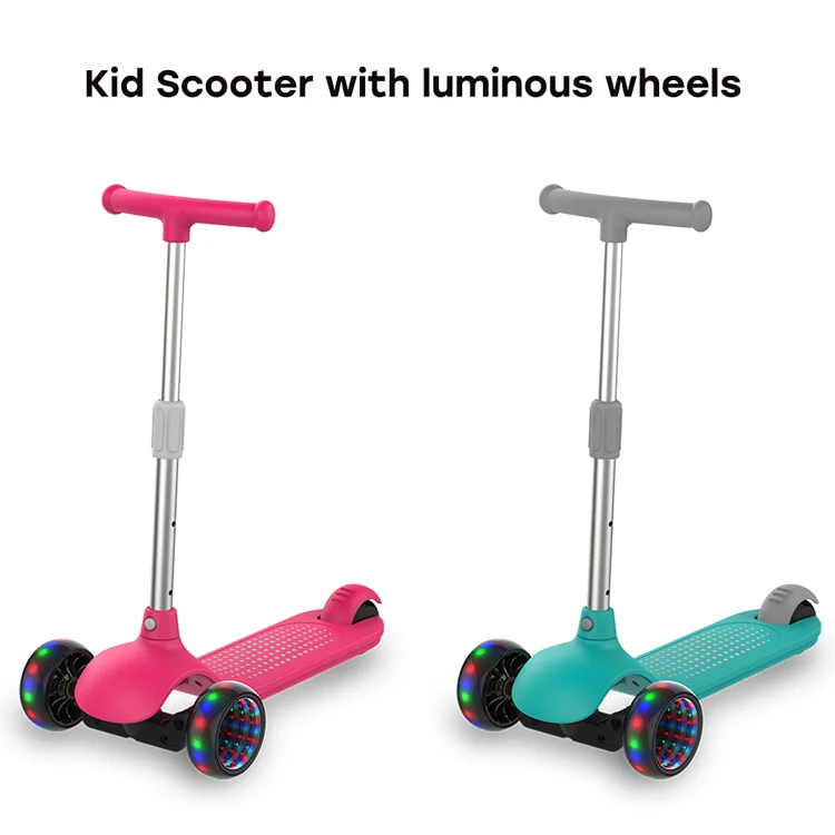Kick Scooter 3 Wheel Kids Child Pink Green Toys Light Blue Body Pvc Training Outdoor