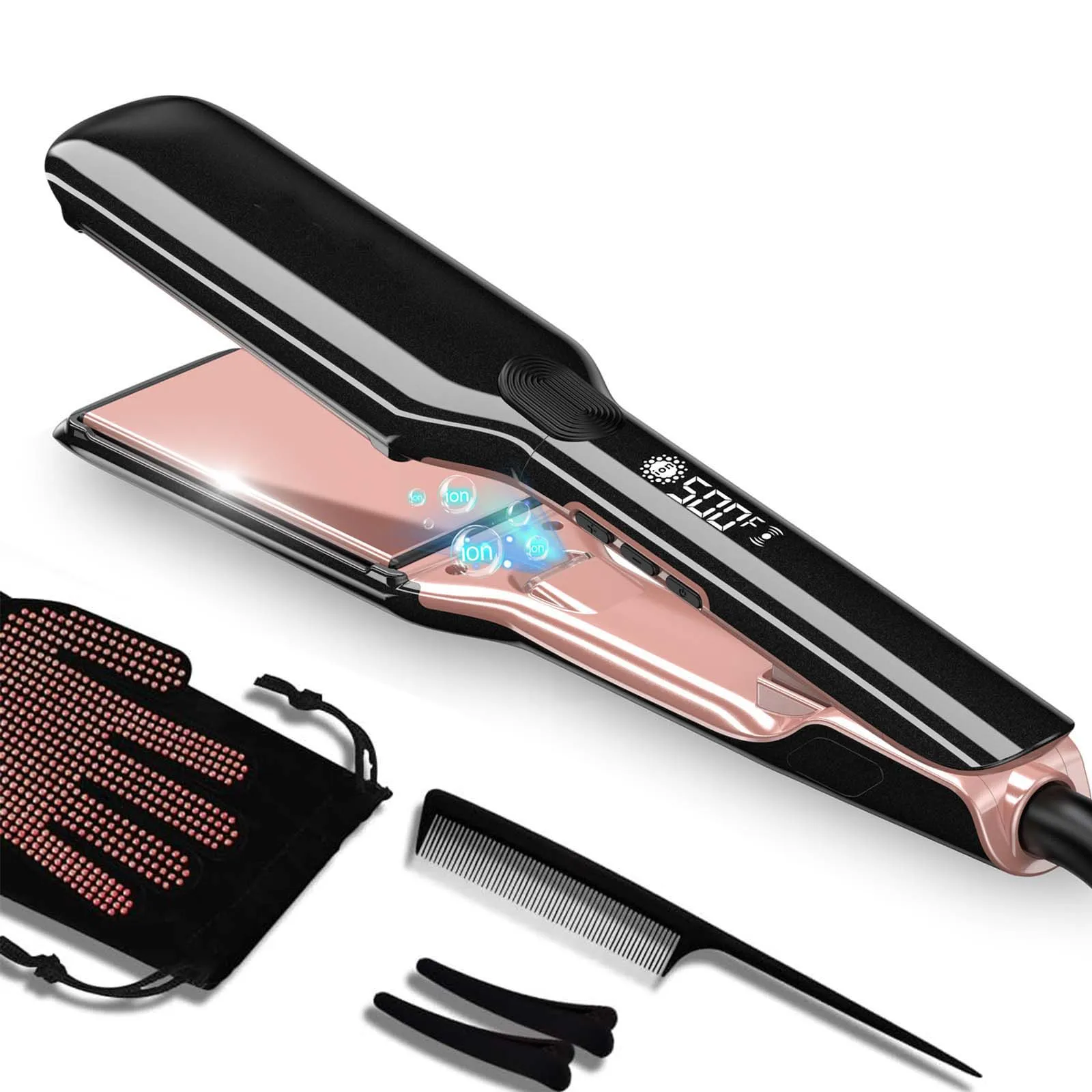 Planchas De Cabello 500 Degree Flat Iron Electric Hair Straightener High Temp Salon Professional Hair Straightener