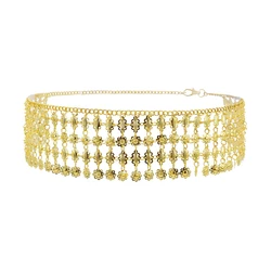 Fashion Gold Plated Flowers Tassel Waist Chain Belly Turkish Gypsy Body Chain Dance Jewelry Bohemian Vintage Accessories