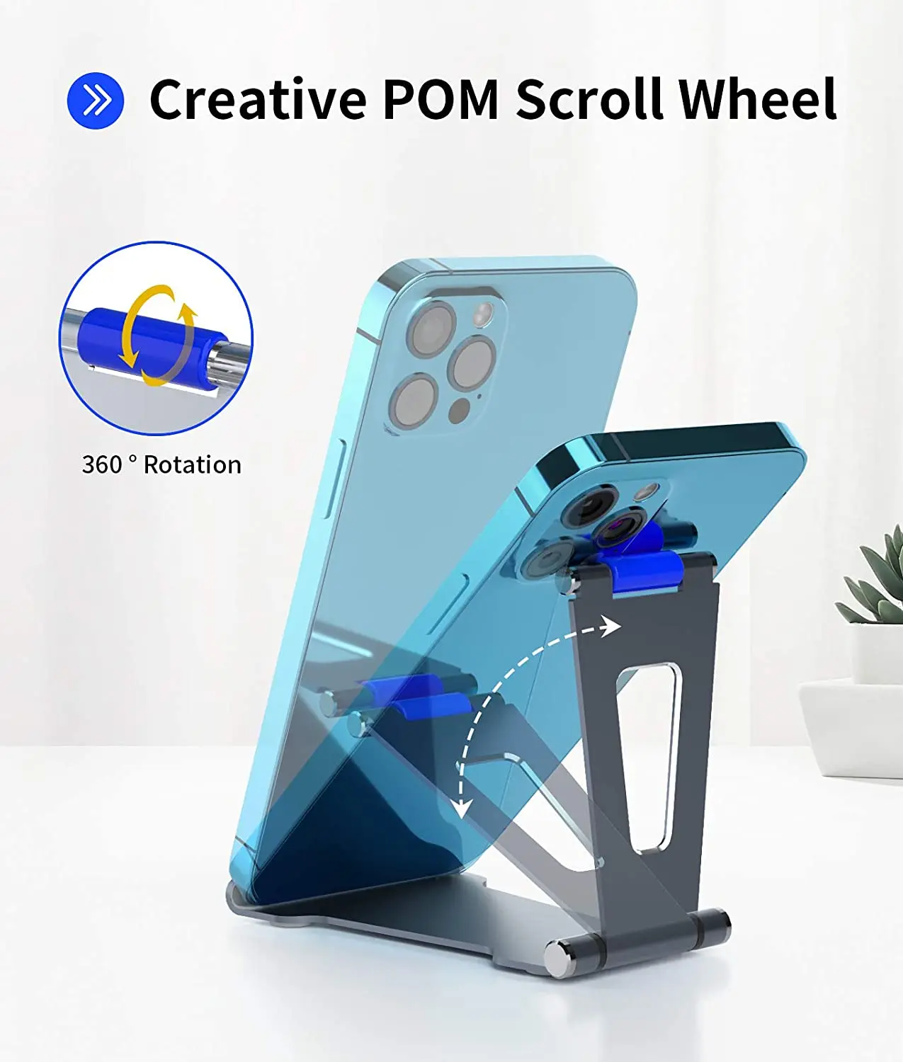 Folding desktop reading phone stand,adjustable desktop computer stand