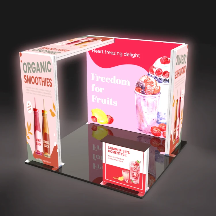 Lingtong Popular Quick Assembly Tension Fabric Backdrop Pop Up Stand LED Light Box for Advertising Exhibition Booth