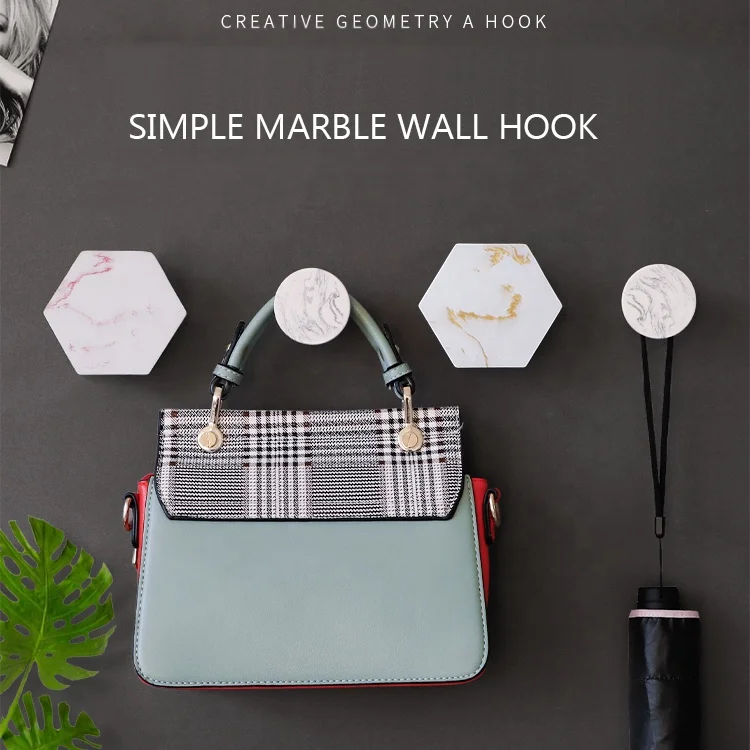 
Pack of 4 Marble Decorative Wall Towel Hook Coat Hangers Wall Mounted Kitchen Hook 