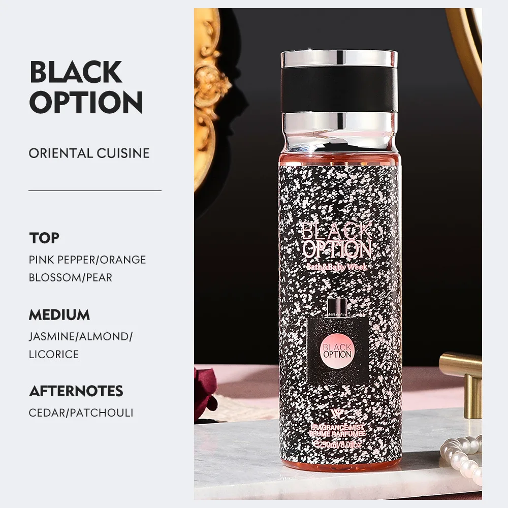 8 Styles 250ML Body Perfume Women Arab Custom Logo Original Dubai Long Lasting Time Smell Arabic Perfume Mist Spray