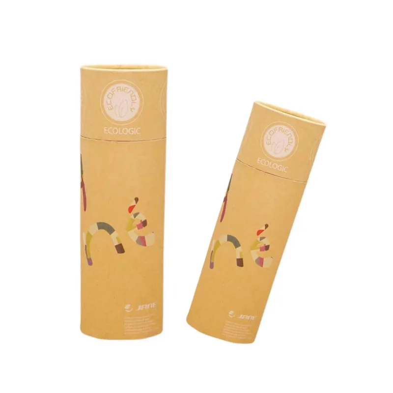 Custom Biodegradable Black Printing Matt Long Shipping Mailing Kraft Paper Tube Packaging For Poster