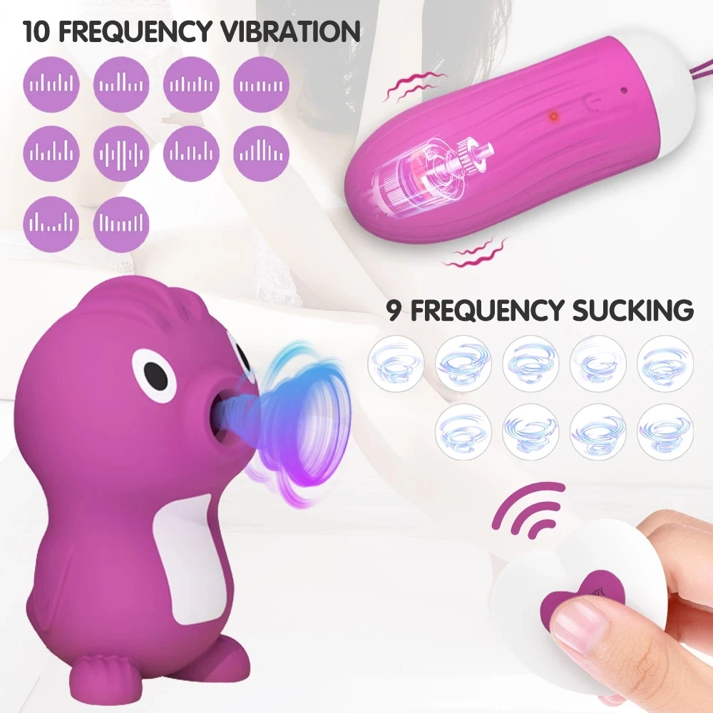 New crinollicks High Egg Remote vibrator Nipple Suction cup G-spot clitoral stimulator Adult male/female Penguin sucking