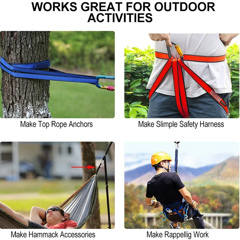 Climbing Bearing Belt Nylon Sling Runner Rock Climbing Tools Rock Climbing Sling 16mm 18mm 20mm Nylon Sling Ring for Tree Work