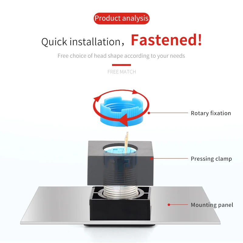 22mm push button plastic 1no1nc pin terminal 2 position latching electrical key operated switch