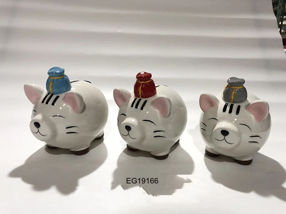 Promotional Piggy Bank Customized Money Saving Box Ceramic Piggy Pig Shape Ceramic Coin Box Piggy Money Bank