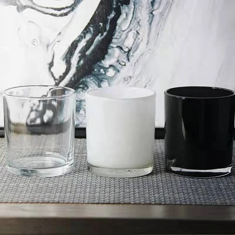 Wholesale bulk custom glossy white black candle vessel container for candle making