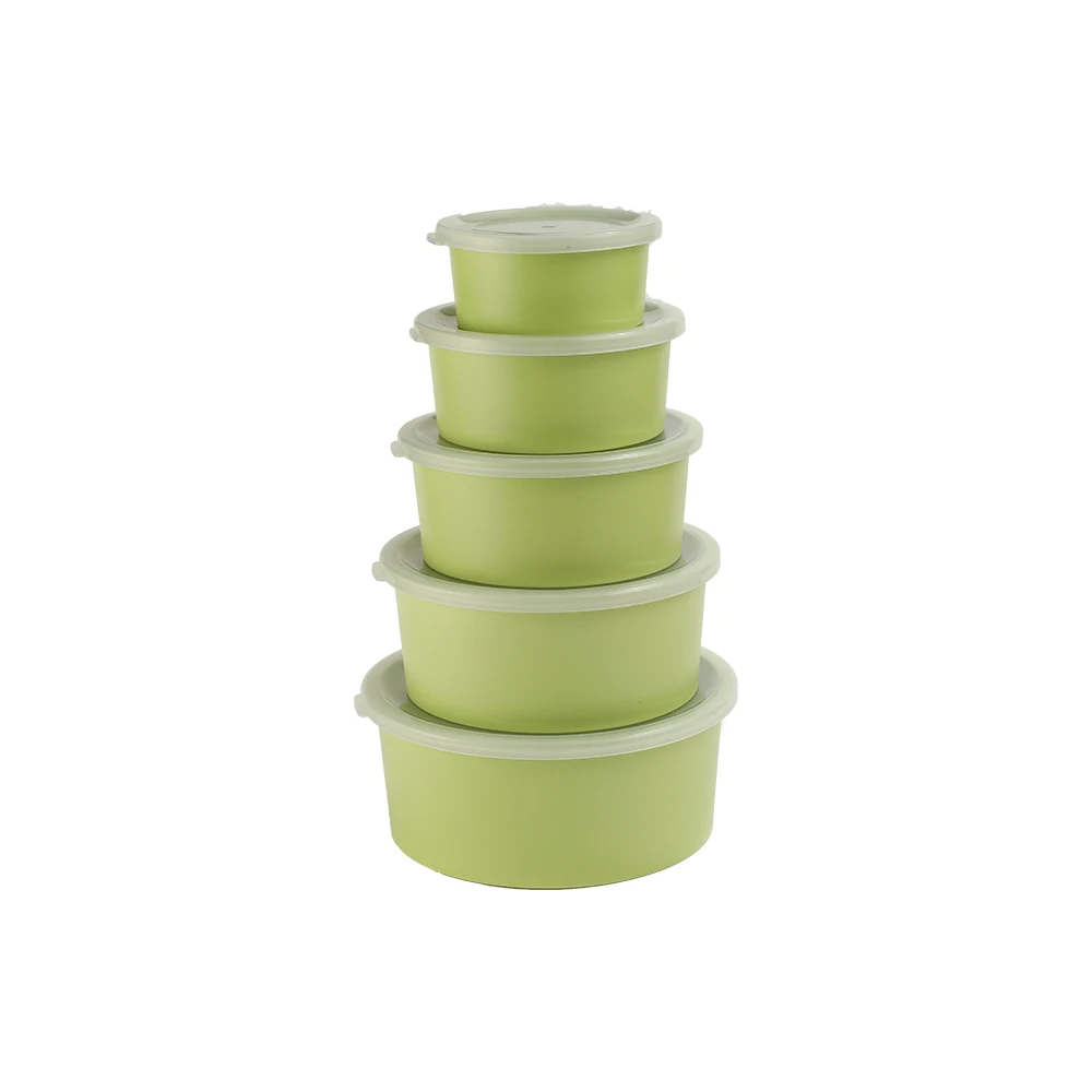 RPET Sealed Food Grade Round Preservation Storage Box Kitchen Microwave Round Container Box With Lids