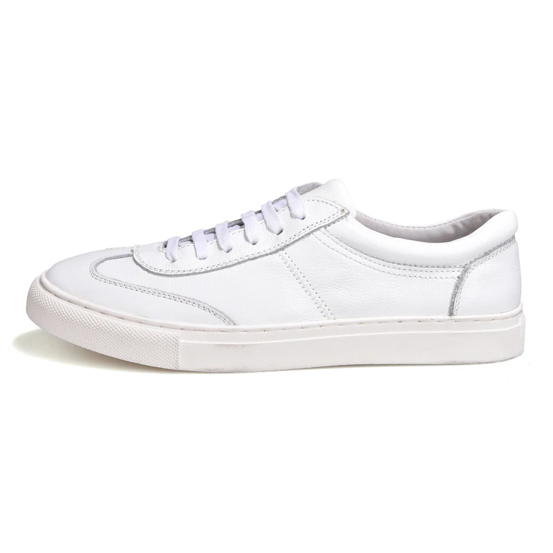 Wholesale classic casual white shoes low price genuine leather men sneakers for fashion