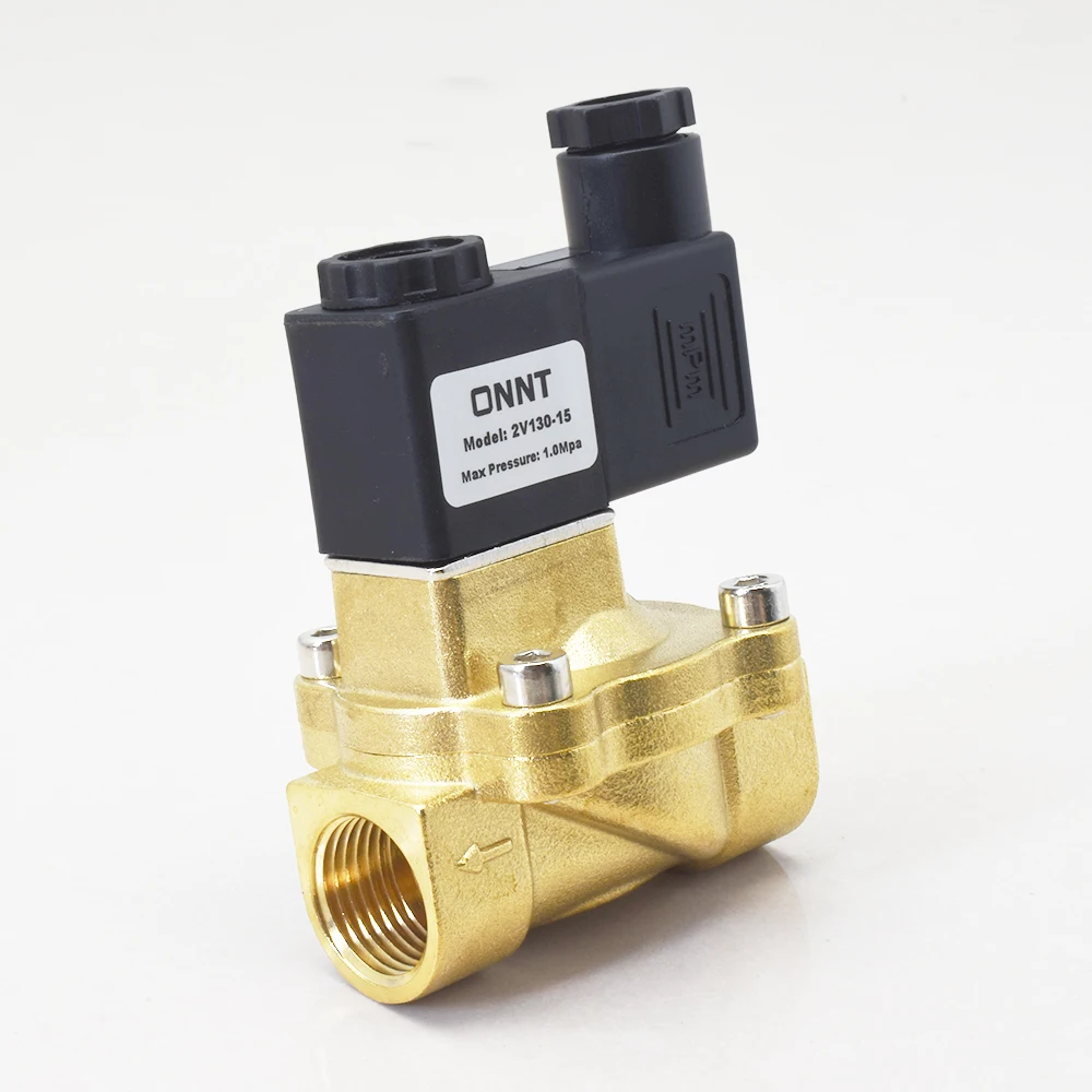 Brass Solenoid Air Valve 110V 12V 220V 24 Volt 1/2 Inch 2 Way Normally Closed Solenoid Valve 2V130-15