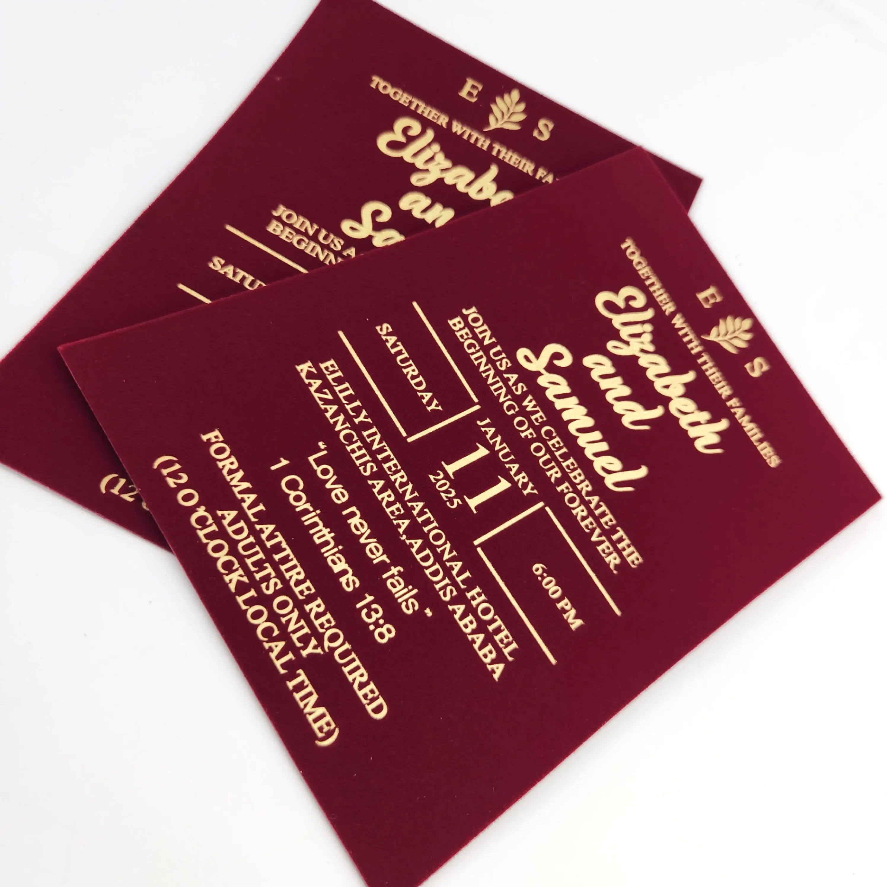 China wholesale custom luxury velvet sticker wedding velvet envelop invitation greeting cards for rustic weddings