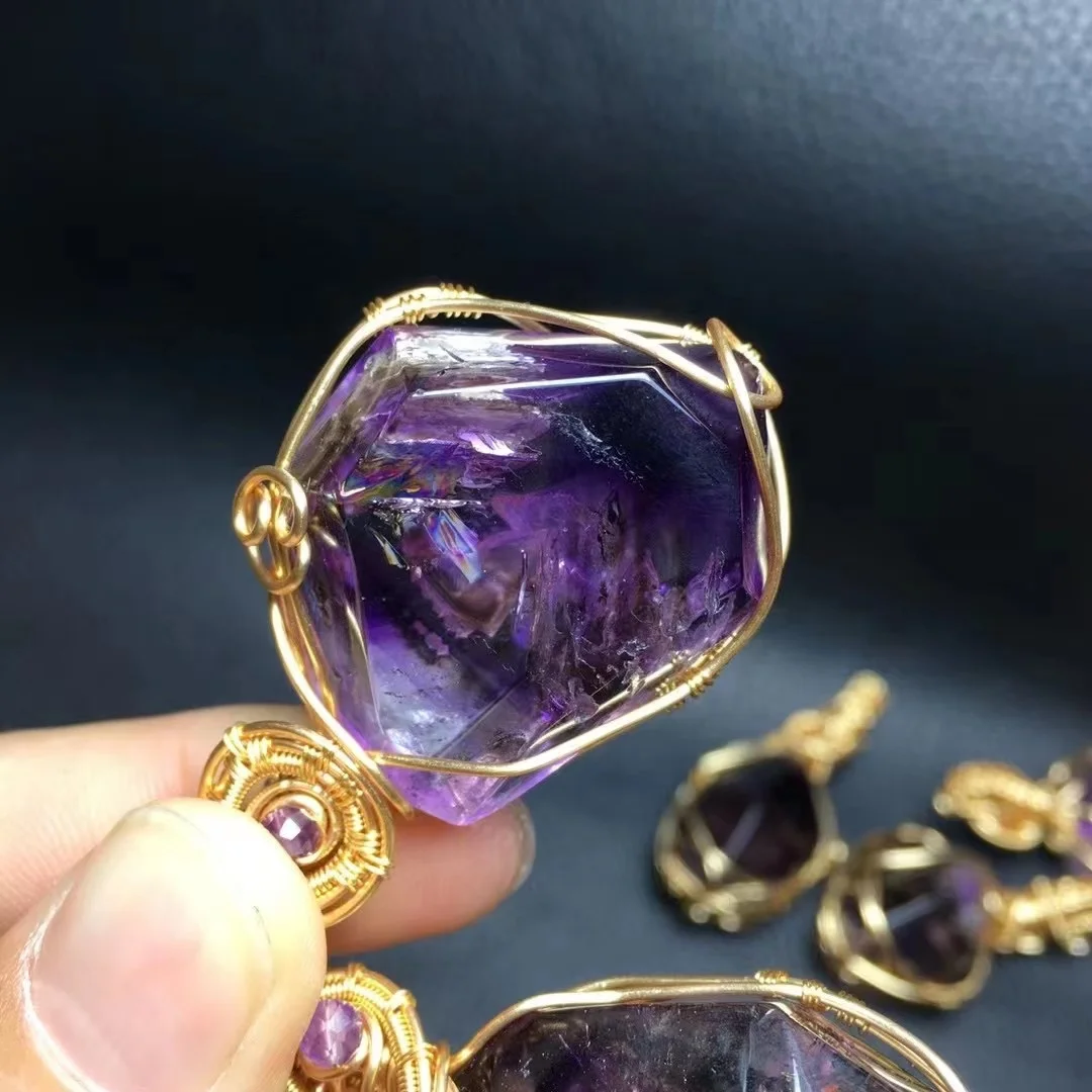 Ювелирные изделия ручной работы ожерелье из проволоки super seven с кристаллами лечебный энергетический камень рейки для