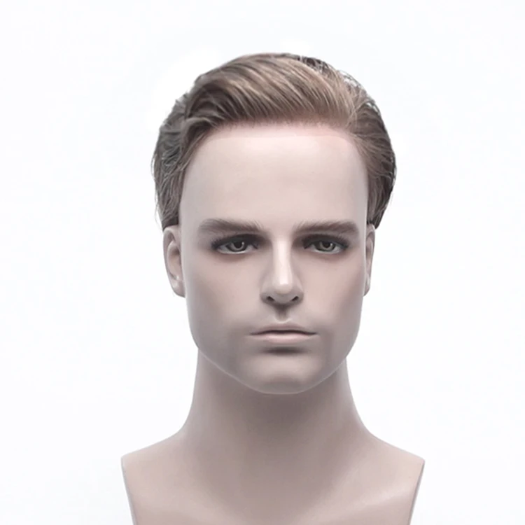 Stock ultra thin skin toupee quality virgin human hair invisible replacement systems for men