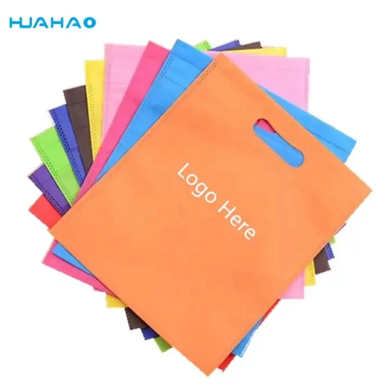 In Stock  Eco-friendly Non-woven D Cut Bag Carry Grocery Shopping Tote D-cut Non Woven Bags