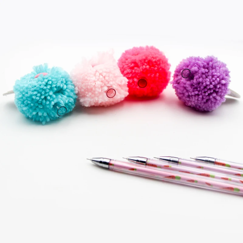 Wholesale Plumas Kawai Festival Decorations Furry Animal Fruit Vegetable Cartoon School Girls Love Pen Point Pen Ball Pen