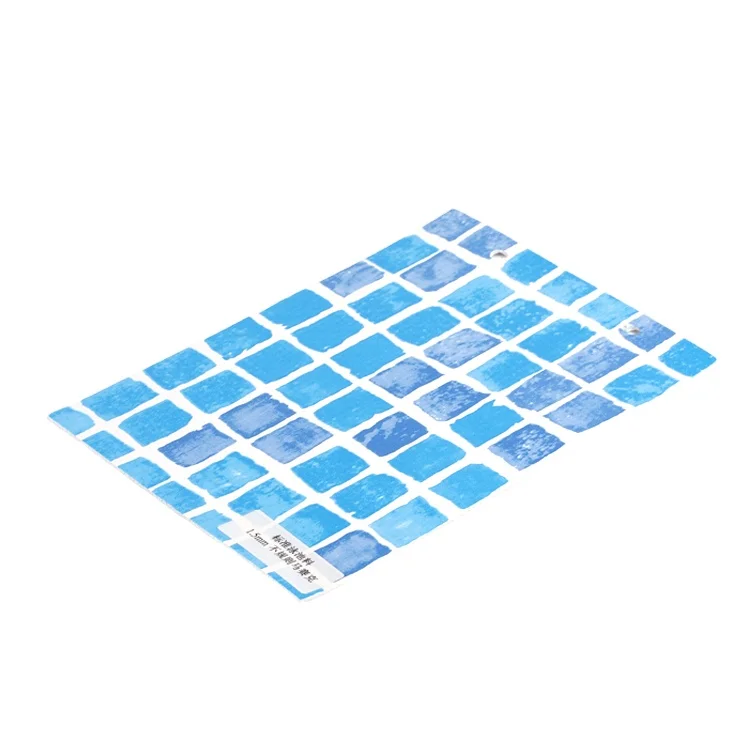 Durable anti chlorine stock item PVC blue mosaic  swimming pool liner