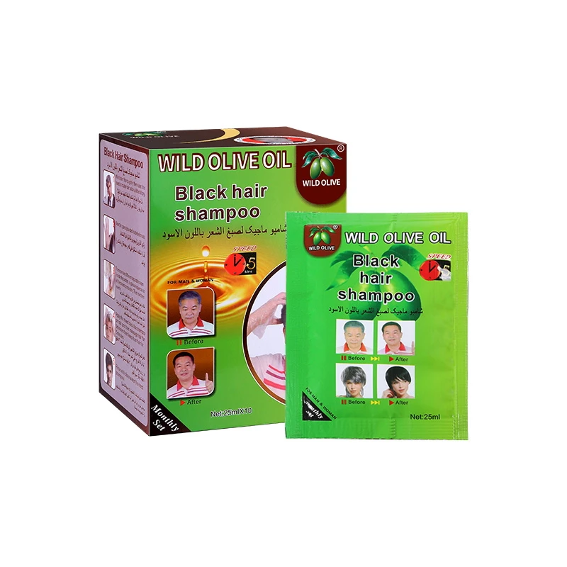 Wholesale Organic Herbal Formula Hair Dye Fast Color Magical Black Shampoo Black Hair Dye Shampoo In Bulk