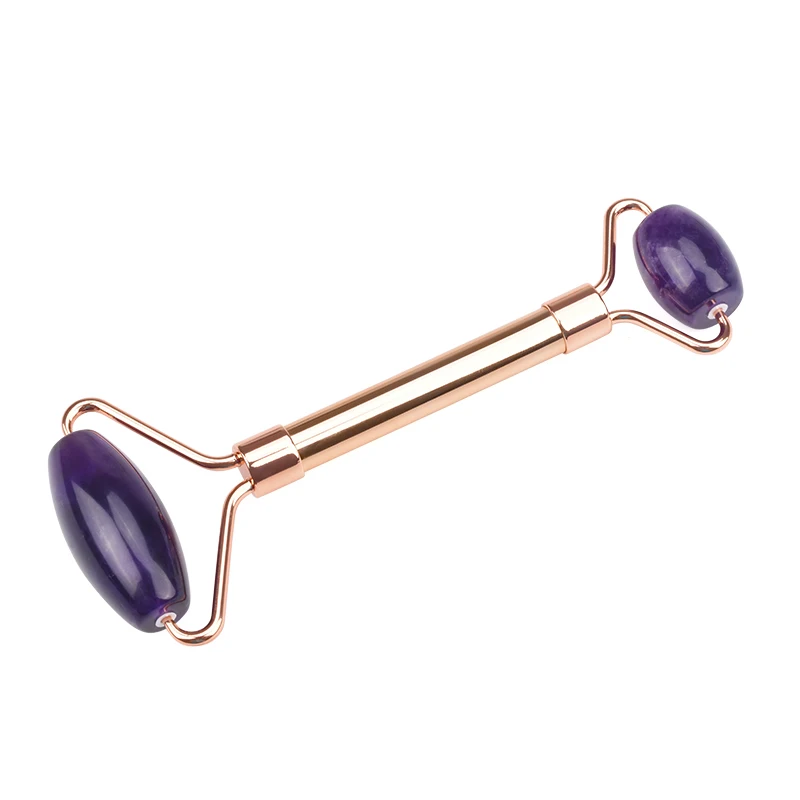 Natural Amethyst Gemstone Jade Roller for Facial -Aging Wrinkles,Puffiness Facial Skin Massager - Premium Authentic Stone