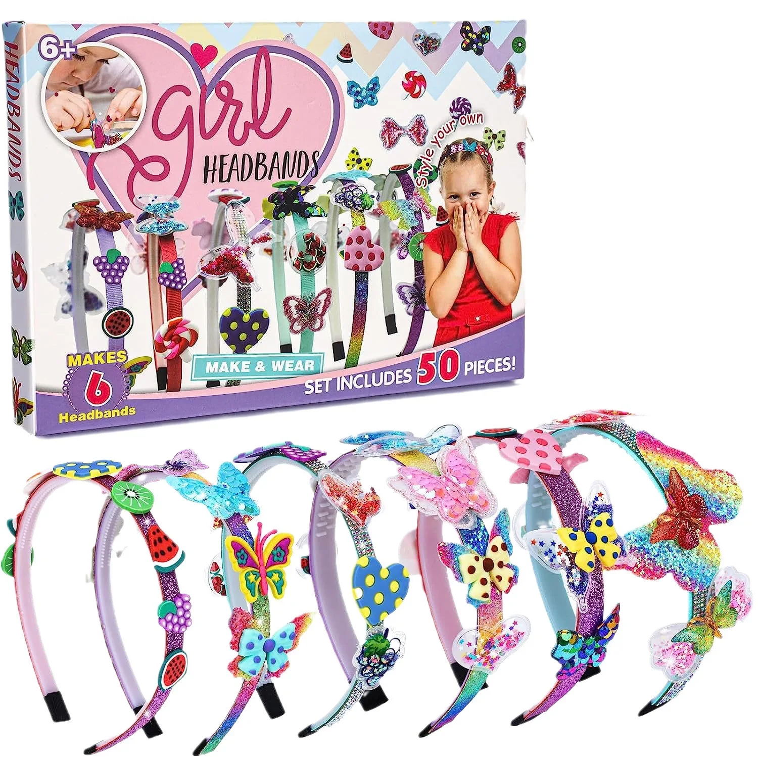 Wholesale diy Fashion headband manual material set Making Kit for kids Girls DIY toy hair accessories combination Gift