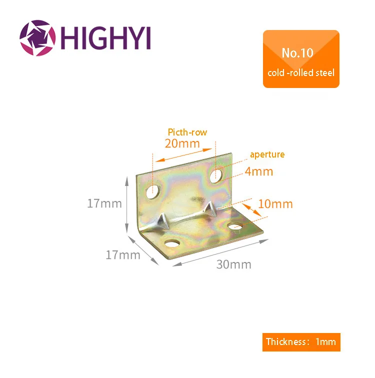HIGHYI Type L 90 Degree Bracket Connectors Shelf Supports Corner Bracket Stainless Steel Iron
