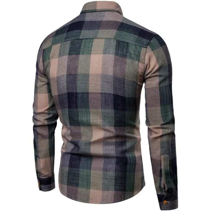 
Casual Male Shirt Man Plaid Printed Shirts Stylish Men Slimming Shirt 