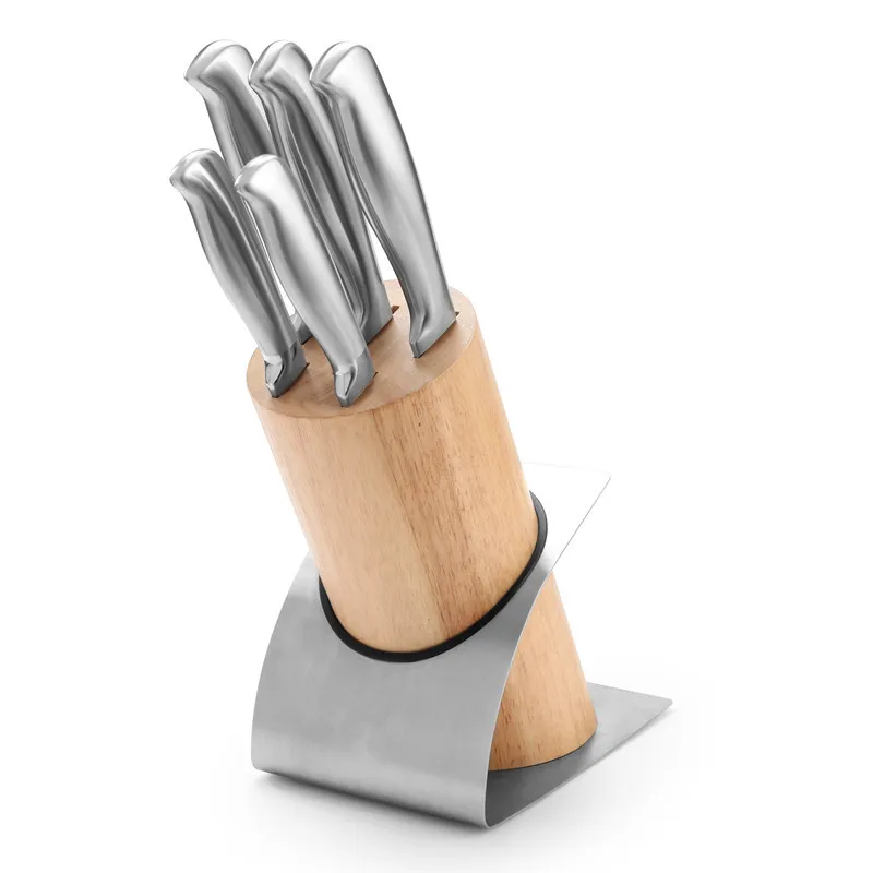 
5 Pcs Kitchen Cookware 430 Handle Stainless Steel Knife Set 