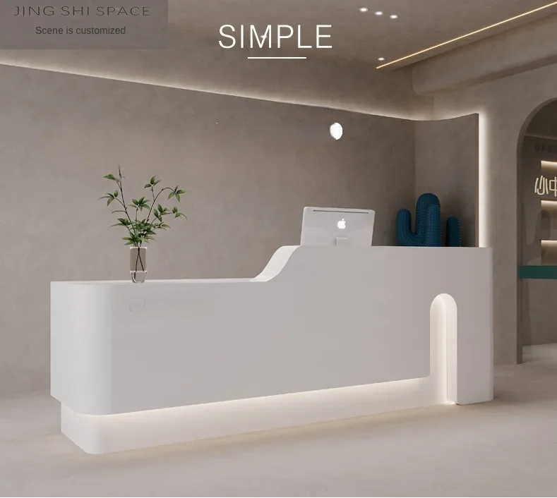 Modern Salon Front Desk High Class Hotel Reception Table Desk Simple Hotel Sales Department Hotel Company Front Desk