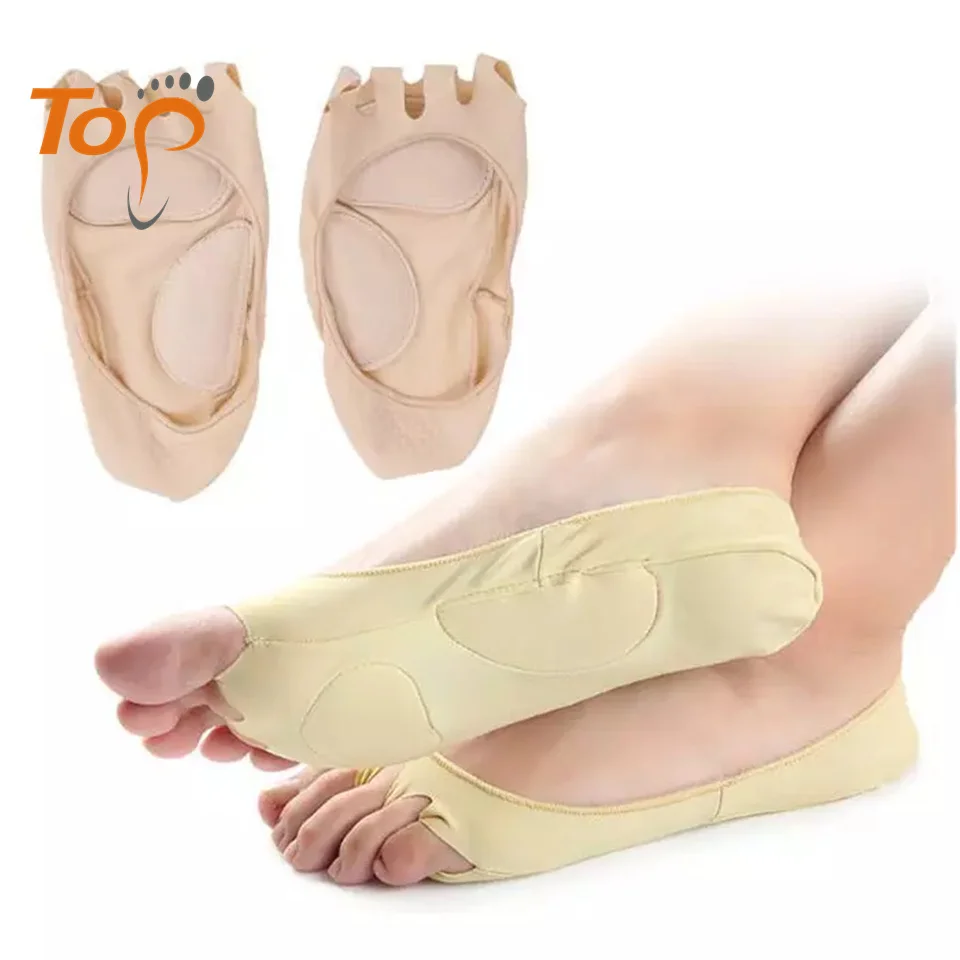 Invisible sweat absorb five toe separate with foam pad toes split diabetic toe socks