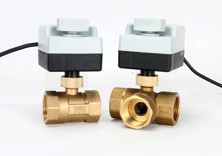 DN15 PN16 Трехходовой Тип NPT с внутренней резьбой 12V 24V Электрический латунный шаровой клапан