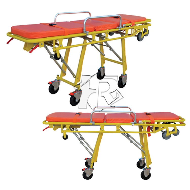 Emergency Ambulance Medical Equipment Folding Adjustable Ambulance Trolley
