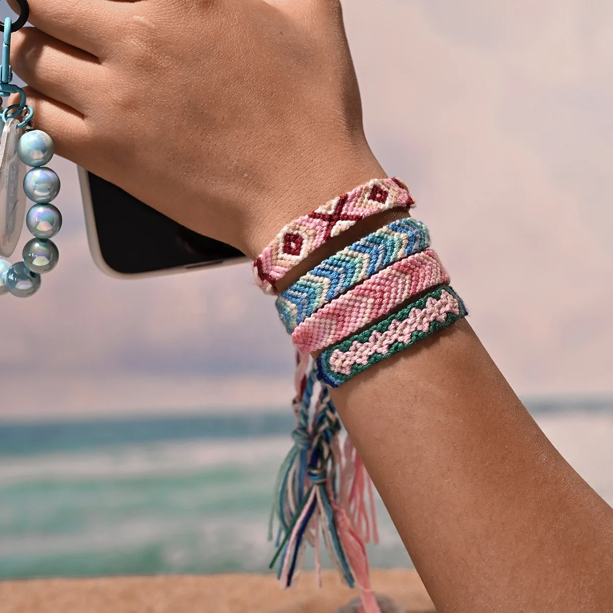 Nepal Hand Made Jewelry Adjustable Cotton Rope Cord Woven Friendship Bracelets