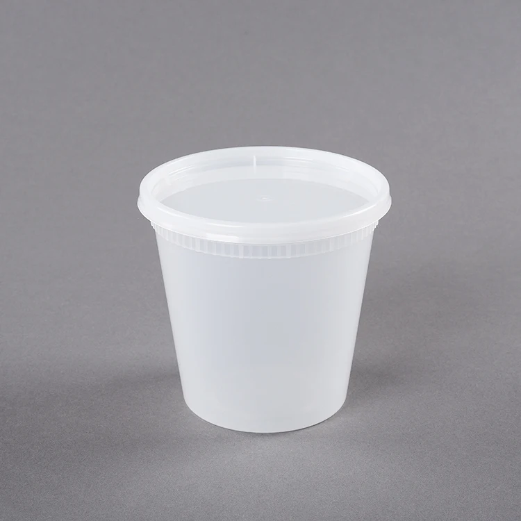 Food Storage Soup Container Transparent disposable take away meal prep tamper evident food containers pp sauce cup with Lock lid